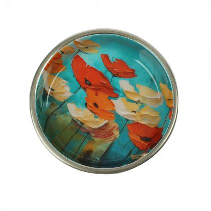 Миска металлическая на резинке "Маки", 0,25л-2