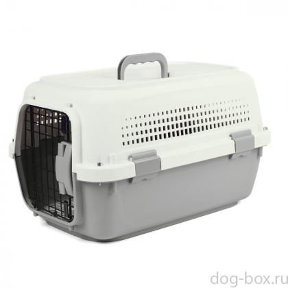Переноска для животных с металлической дверцей "Карго" М, серая, 57*37*33см, серия TRAVEL-0