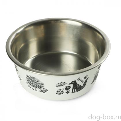 Миска металлическая на резинке "Лес", 0,35л-0