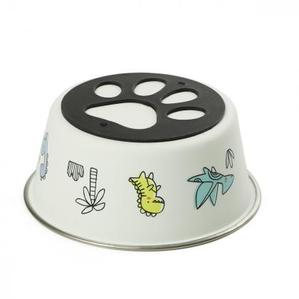 Миска металлическая на резинке "Динозаврики", 0,7л-1