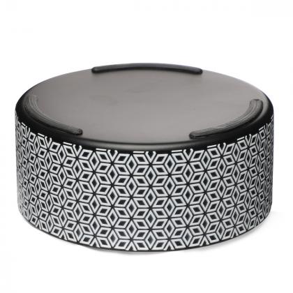 Миска металлическая интерьерная на силиконовой резинке утяжеленная "Орнамент", 0,8л-1