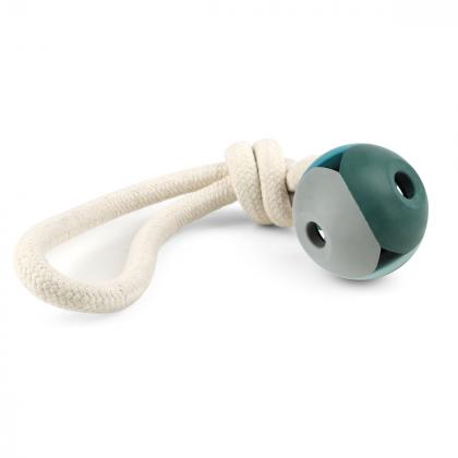 Игрушка для собак из резины "Мяч с веревкой", d7,5/35см-1