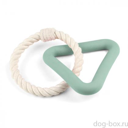 Игрушка для собак из термопластичного эластомера Треугольник с плетеным кольцом, 25см-0