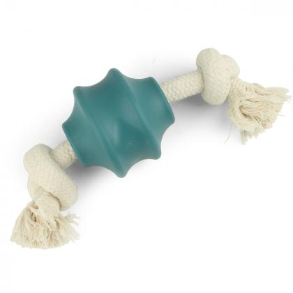 Игрушка для собак из термопластичного эластомера Валик с веревкой, 21см-1