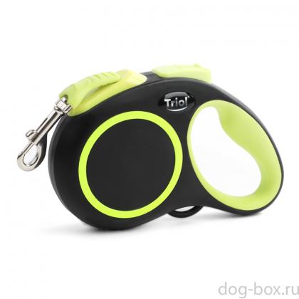 Поводок-рулетка для собак Urban Neon XS, 3м до 12кг, лента, черный-0