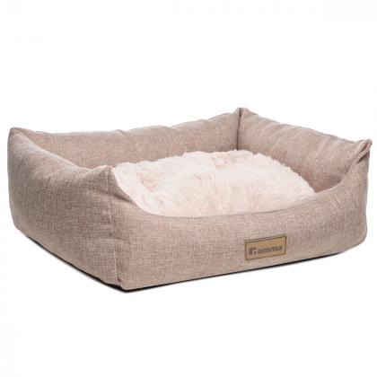 Лежанка прямоугольная "Миндаль" S, бежевая, M, бежевая, 60*47*18см-2