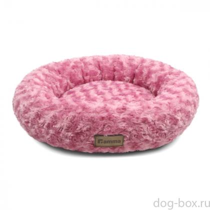 Лежанка круглая "Орхидея" S, розовая, 45*45*15см-0