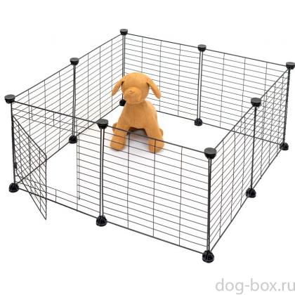 Вольер для животных МАНЕЖ 8 секций 35*35см, складной-разборный, черный-0