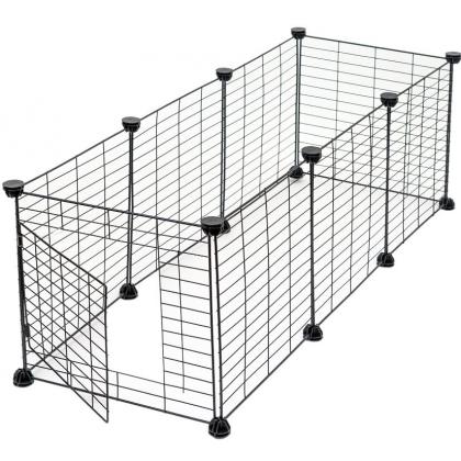 Вольер для животных МАНЕЖ 8 секций 35*35см, складной-разборный, черный-1