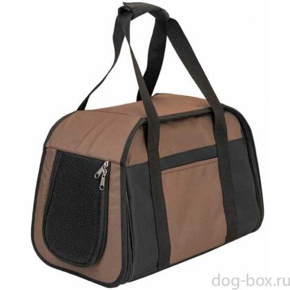 Сумка-переноска ЭНДЖИ с боковым карманом 42*25*h27см, нейлон, коричневая-0