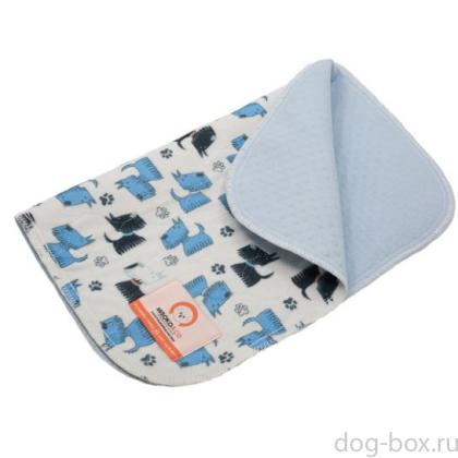 Многоразовая пеленка для собак, 70x80 см, рисунок с голубыми щенками-0
