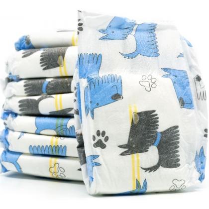 Одноразовые подгузники для собак женского пола, рисунок со щенками, индикатор влажности, аромат персика, размер XS (2-4кг), 12 шт.-1