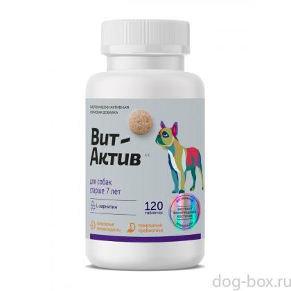 Биологически активная кормовая добавка Вит-Актив для собак старше 7 лет, 120 таб  Биологически активная кормовая добавка Вит-Актив для собак старше 7 лет, 120 таб -0