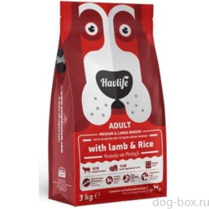Корм для взрослых собак средних и крупных пород с ягненком и рисом 3 кг-0