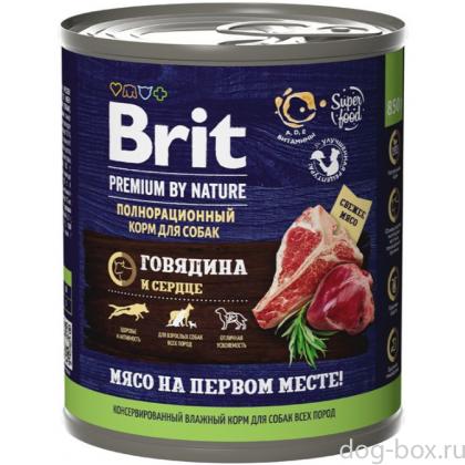 Консервы для собак Premium by Nature с говядиной и сердцем-0