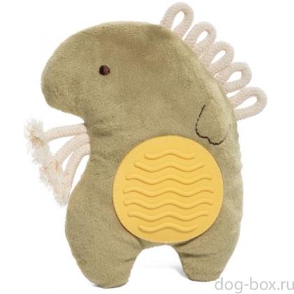 Игрушка для собак мягкая "Динозаврик с тренажером для зубов", 16,5см-0