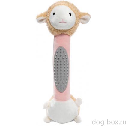Игрушка для собак мягкая "Овечка с тренажером для зубов", 27,5см-0
