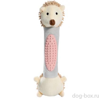 Игрушка для собак мягкая "Ежик с тренажером для зубов", 26см-0