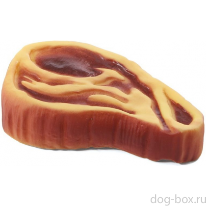 Игрушка "Стейк" с пищалкой, для собак, винил, 10*6 см-0