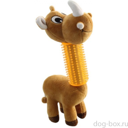 Игрушка для собак мягкая "Носорог в броне", 29см-0