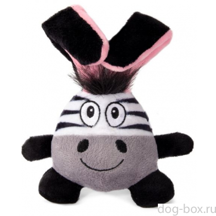 Игрушка "Зебра-ушастик" для собак, плюш, 15 см-0