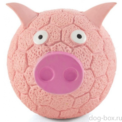 Игрушка "Свинка-мяч" с пищалкой, для собак, латекс, 8,5*8,5*7,5 см-0