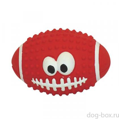 Игрушка "Мяч для регби" с пищалкой, для собак, латекс, 10 см-0