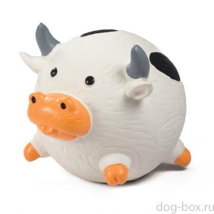 Игрушка "Коровка-мяч" с пищалкой, для собак, латекс, 8,5 см-0