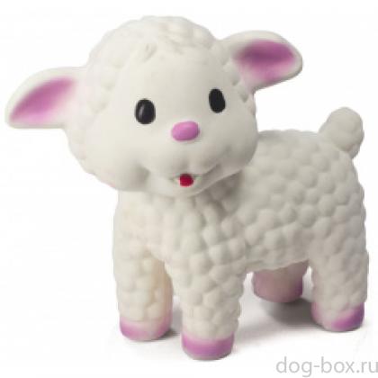 Игрушка "Овечка" с пищалкой, для собак, латекс, 9,5 см-0