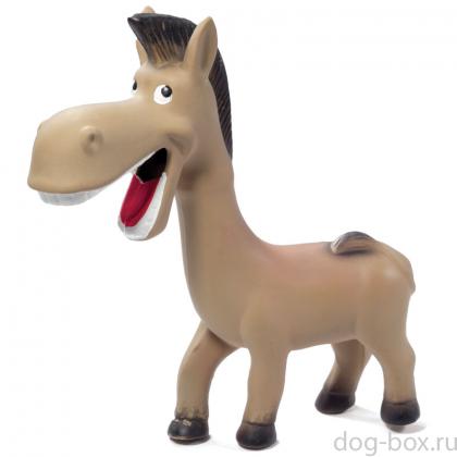 Игрушка "Веселый ослик" с пищалкой, для собак, латекс, 20 см-0