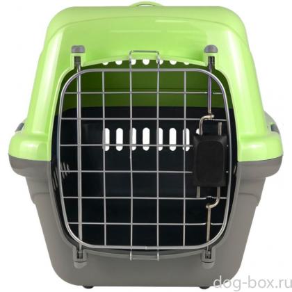 Зооэкспресс Переноска для животных "Турне" M АВИА с металлической дверцей 54,5*36*34см, зеленая-0