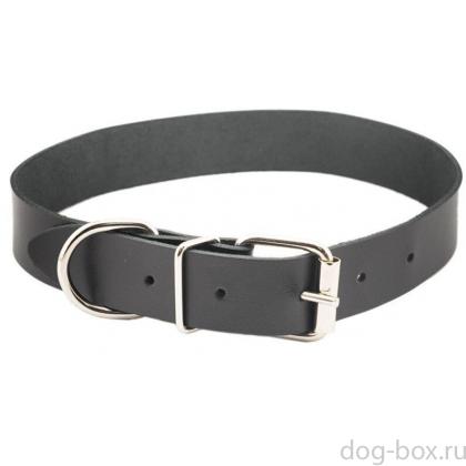 Ошейник кожаный черный "Лайт" 25мм, 45-57см-0
