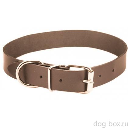 Ошейник кожаный коричневый "Лайт" 25мм, 45-57см-0