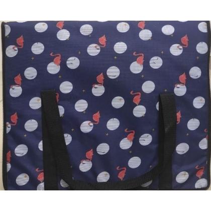 Сумка-переноска раскладная для животных, темно-синяя с принтом-1