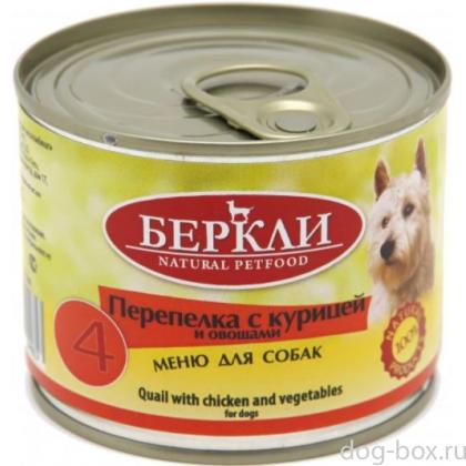 Консервы для собак, перепелка с курицей и овощами-0