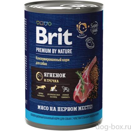 Premium by Nature консервы с ягненком и гречкой для взрослых собак с чувствительным пищеварением-0