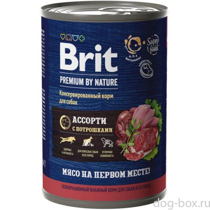 Premium by Nature консервы с мясным ассорти с потрошками для собак всех пород-0