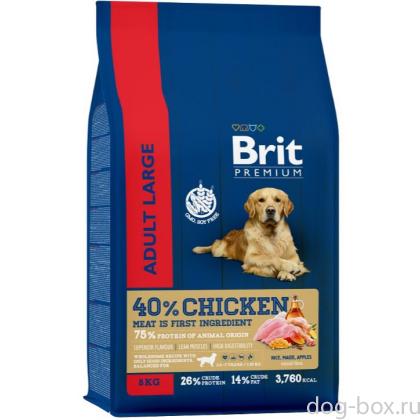 Сухой корм премиум класса с курицей для взрослых собак крупных и гигантских пород-0