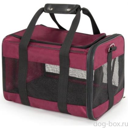 Сумка-переноска для маленьких животных, бордо, р-р S, 36x28x28см-0