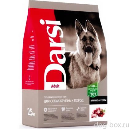 Сухой корм для взрослых собак крупных пород, мясное ассорти-0