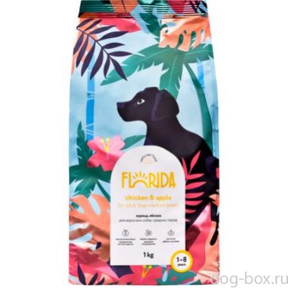 Сухой корм для взрослых собак средних пород с курицей и яблоком-0