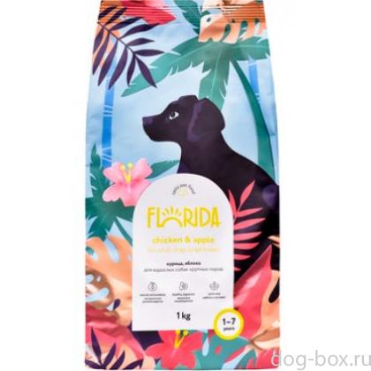 Сухой корм для взрослых собак крупных пород с курицей и яблоком-0