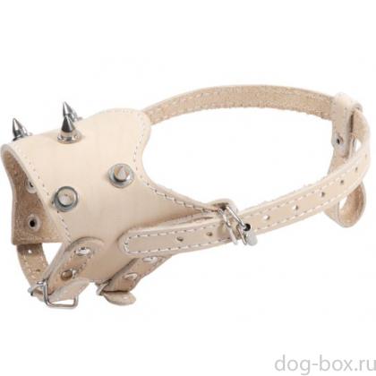 Намордник кожаный с шипами M, 9*9*9см-0