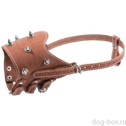 Намордник кожаный с шипами L, 12*12*11см-0