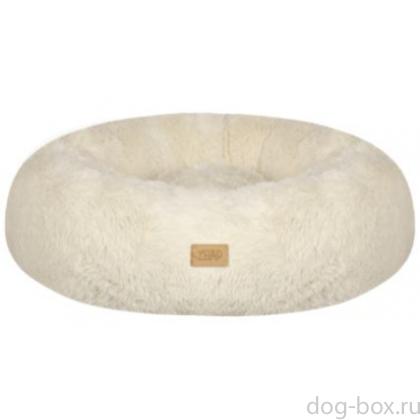 Плюшевая лежанка-пуфик "Аверон", молочный, 80х80х25см-0