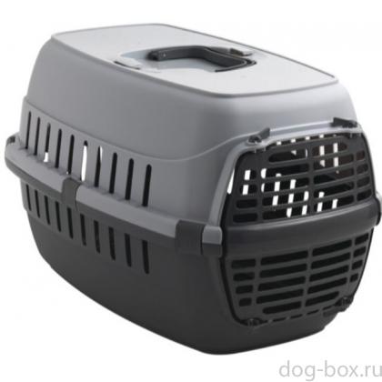 Переноска Roadrunner с пластиковой дверцей, 48,5*32,3*30,1см, серая-0
