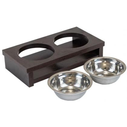 Кормушка для животных, двойная ламинат венге-1