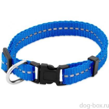 Ошейник светоотражающий "Рефлекс" SM 12мм обхват 28-43см, синий-0