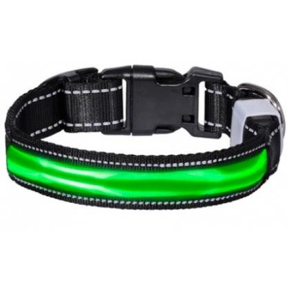 Светодиодный ошейник "Фэйм", зелёный, размер S, 2,5x40см-1