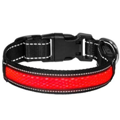 Светодиодный ошейник "Лаки", красный, размер S, 2,5x40см-2